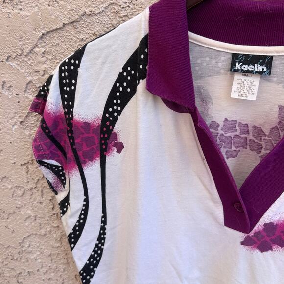 Vintage 90s Kaelin Cute Coquette Tennis Polo Size Womens Small - Picture 4 of 5